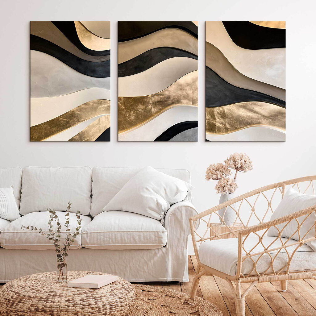 Collage van golvende patronen in verschillende kleuren — interieur 2