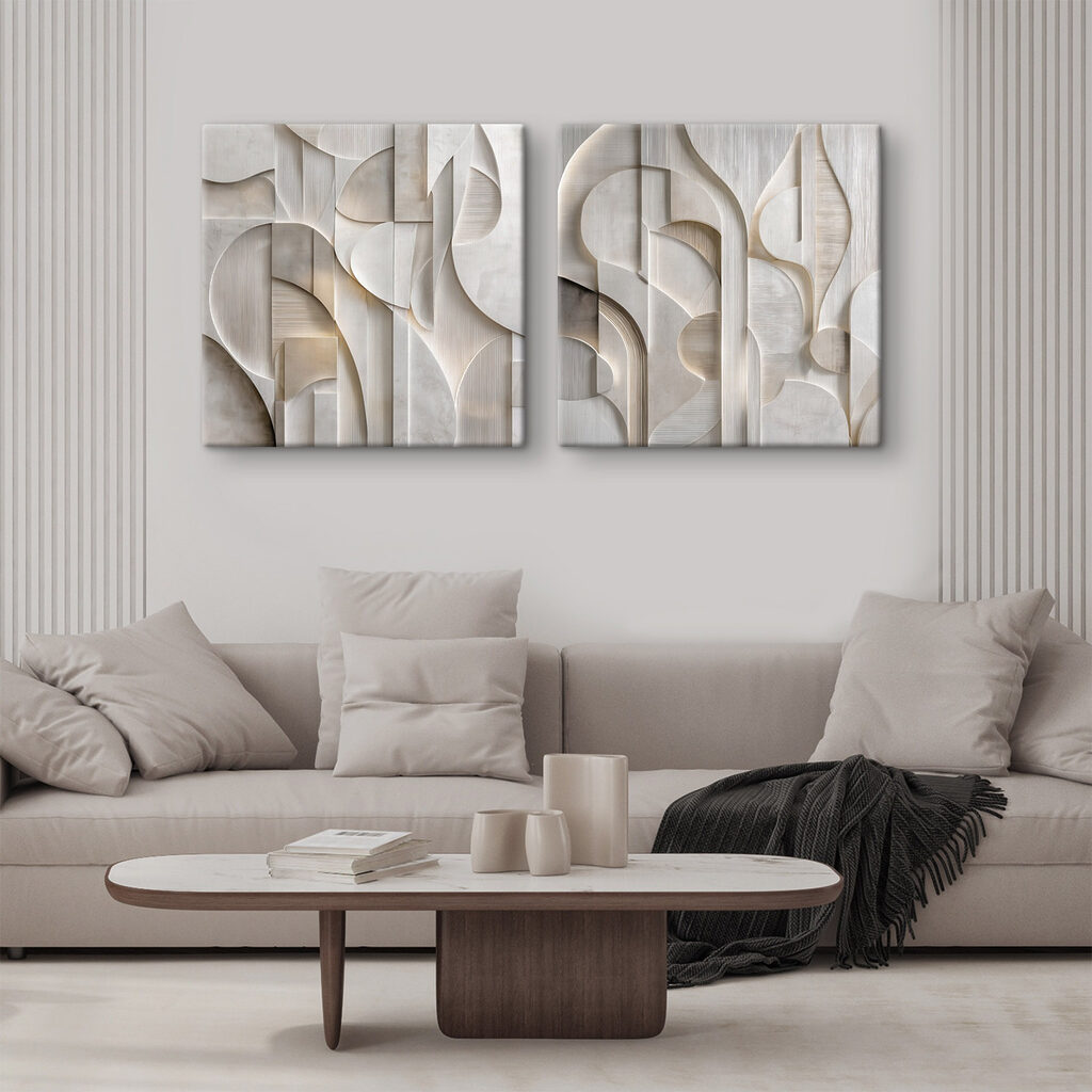 Abstracte lijnen in zachte, neutrale tinten — interieur 2