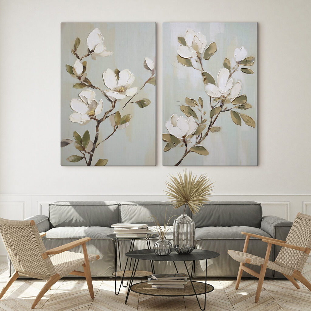 Schilderij van bloemen op een tak — interieur 1