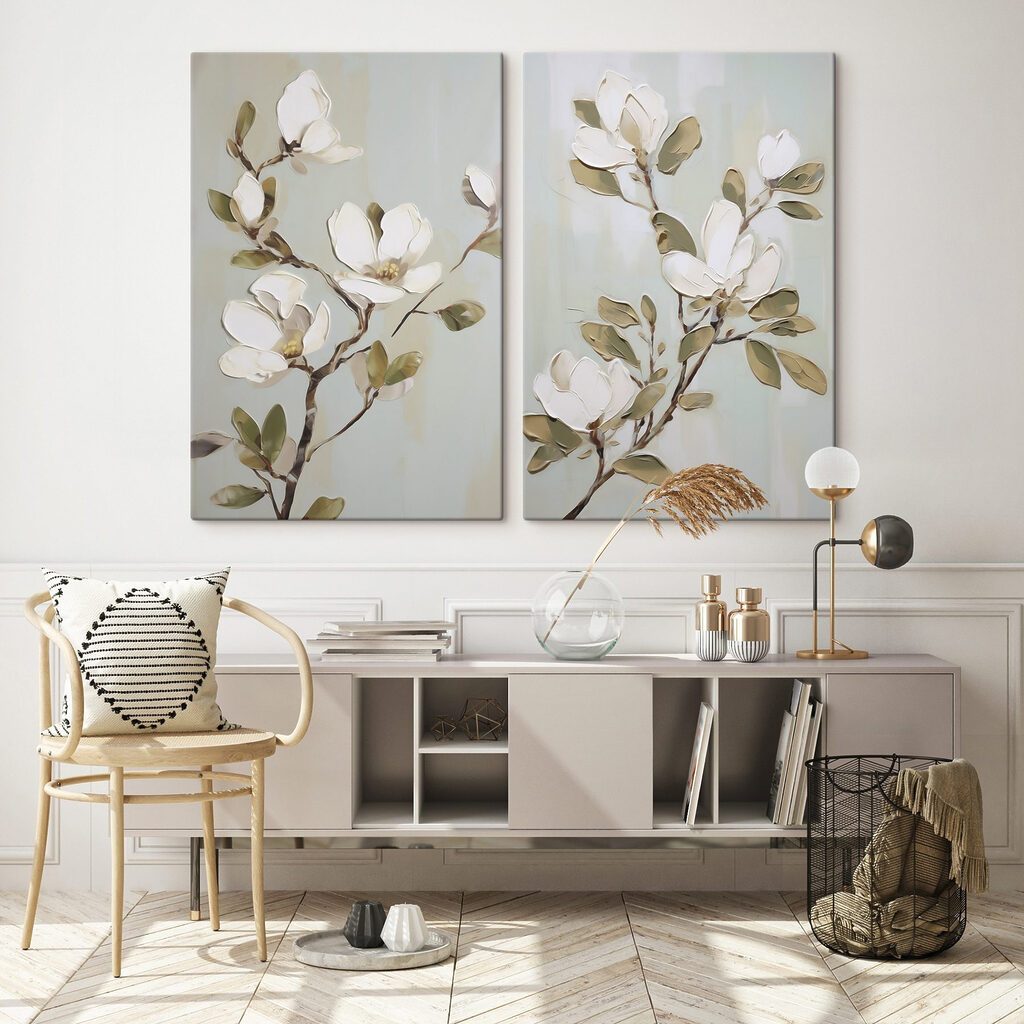 Schilderij van bloemen op een tak — interieur 2