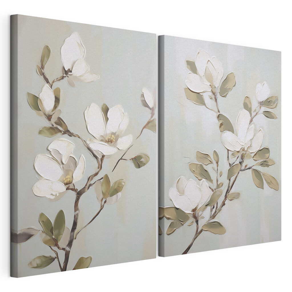 Schilderij van bloemen op een tak — productweergave