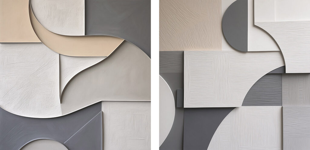 Abstracte vormen in rustgevende kleuren — volledig ontwerp