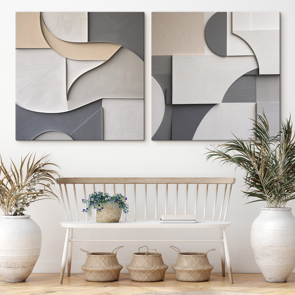 Abstracte vormen in rustgevende kleuren — interieur 1