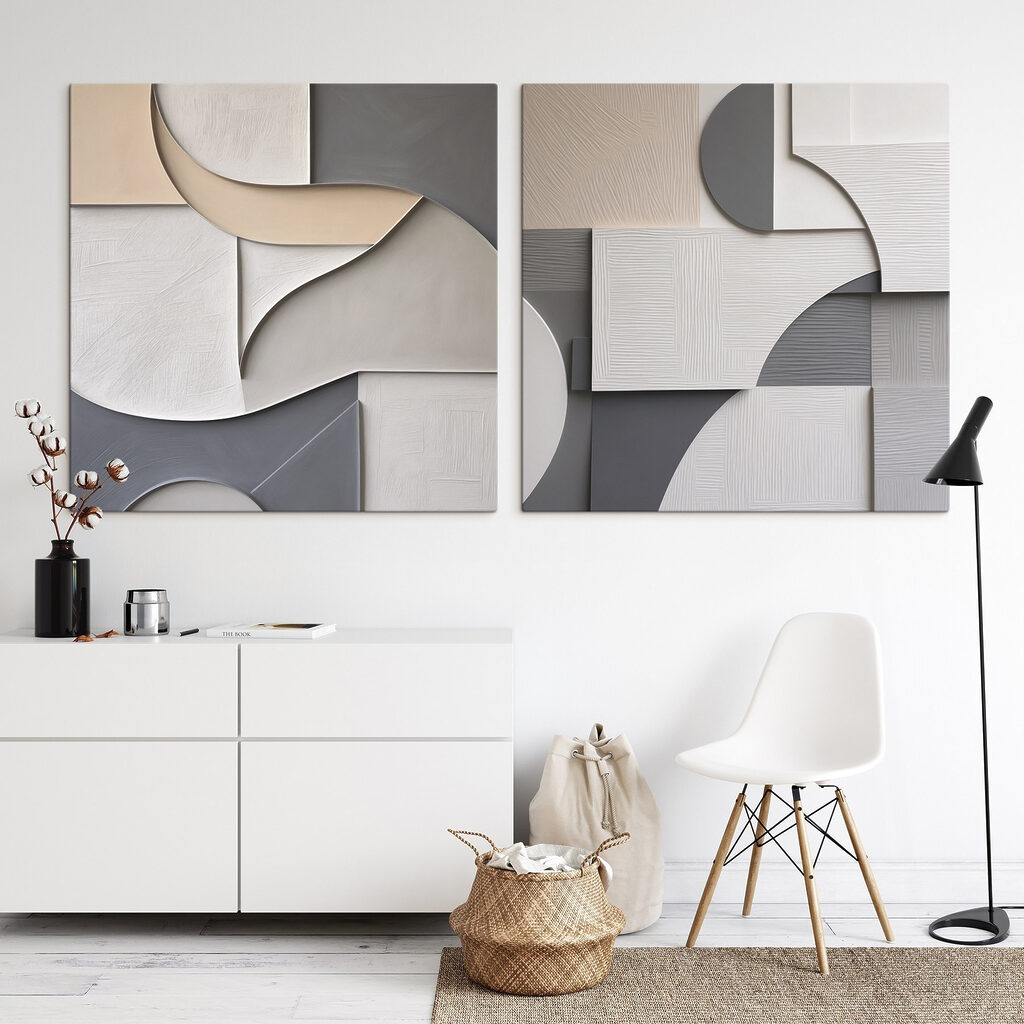 Abstracte vormen in rustgevende kleuren — interieur 2