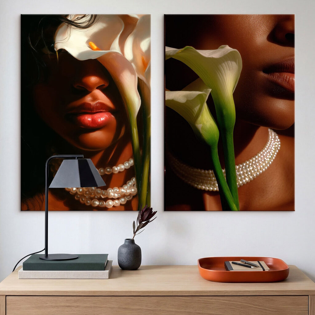 Vrouw met bloemen en kettingen — interieur 3
