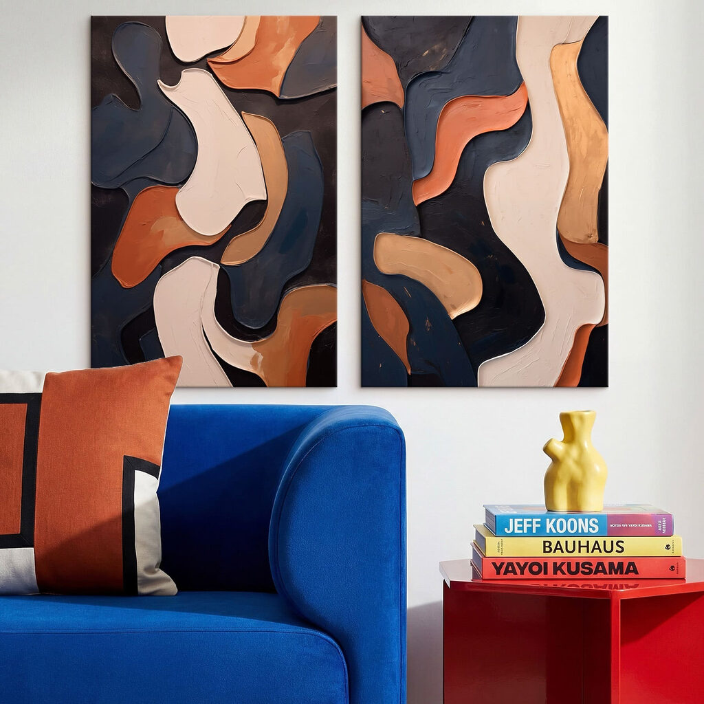Collage van verschillende verfkleuren — interieur 3