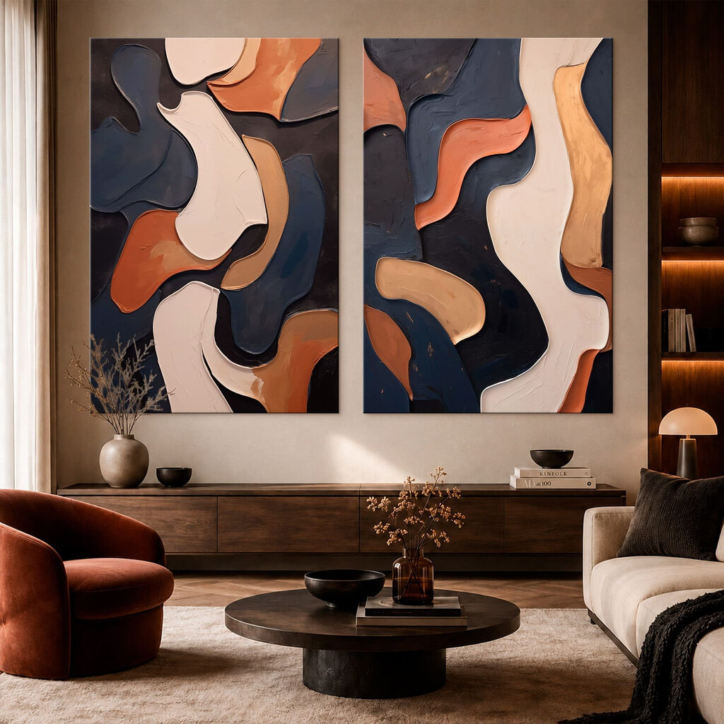 Collage van verschillende verfkleuren — interieur 1