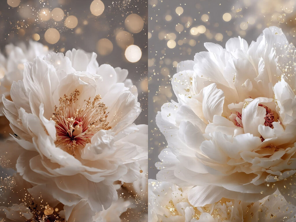 Verfijnde bloesems in zachte tinten — volledig ontwerp