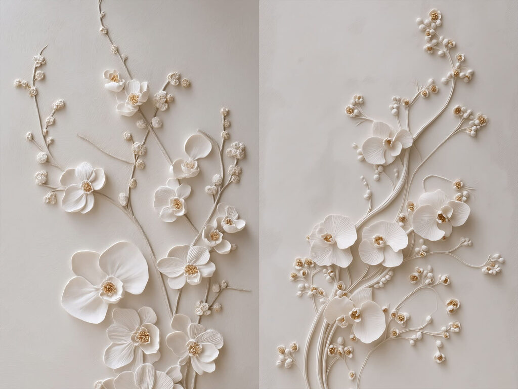Elegant bloemmotief in zachte tinten — volledig ontwerp