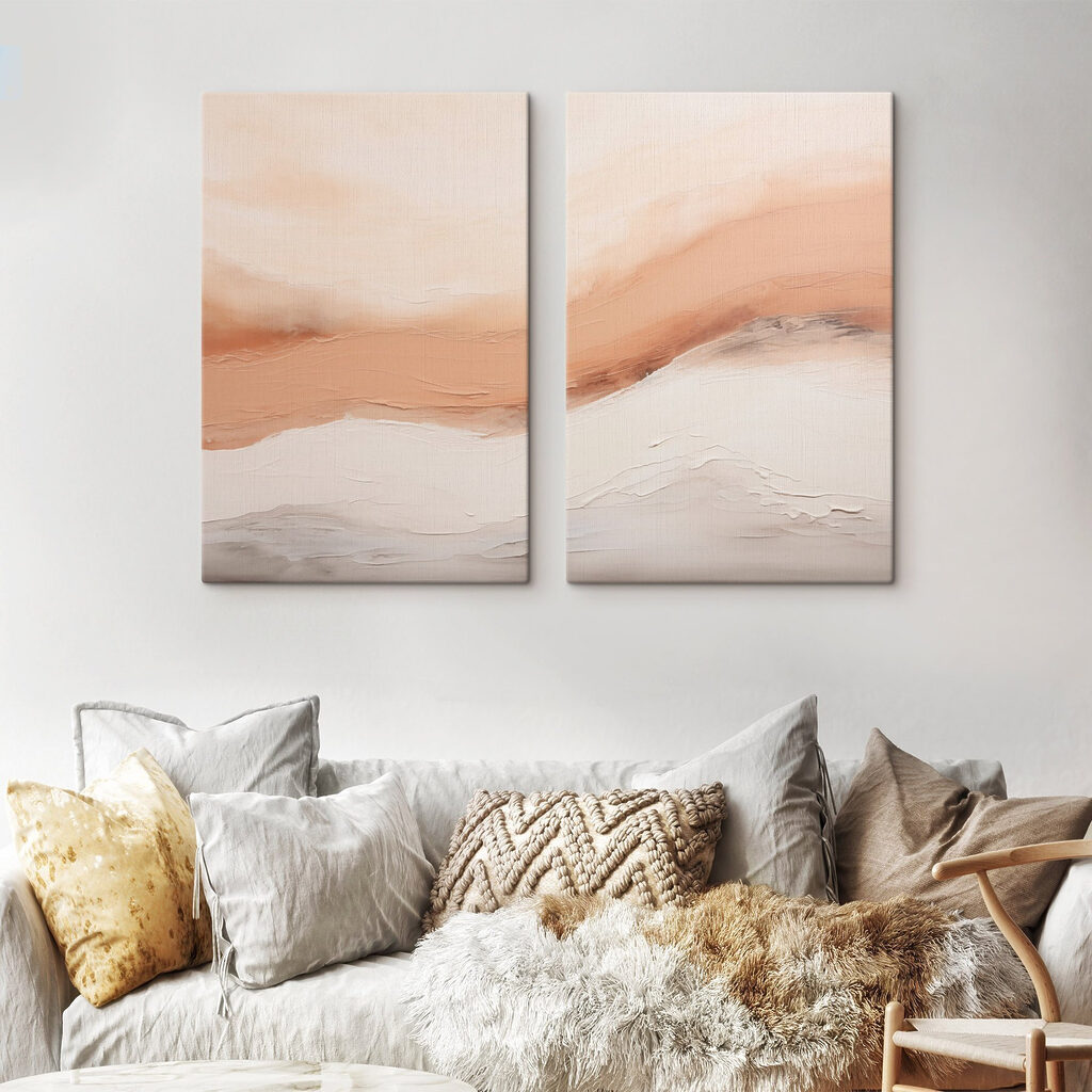Zachte tinten versmelten in een serene harmonie in een interieur