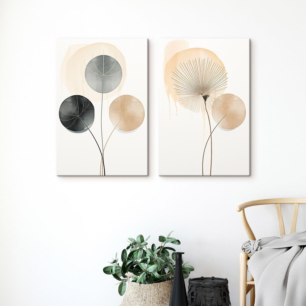 Zachte vormen in ingetogen kleuren in een interieur