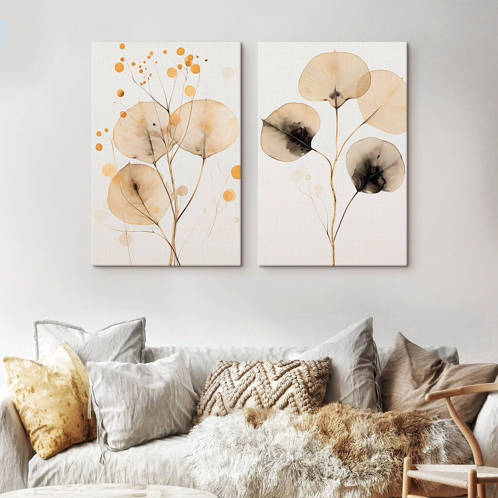 Fijne blaadjes in zachte tinten — interieur 1
