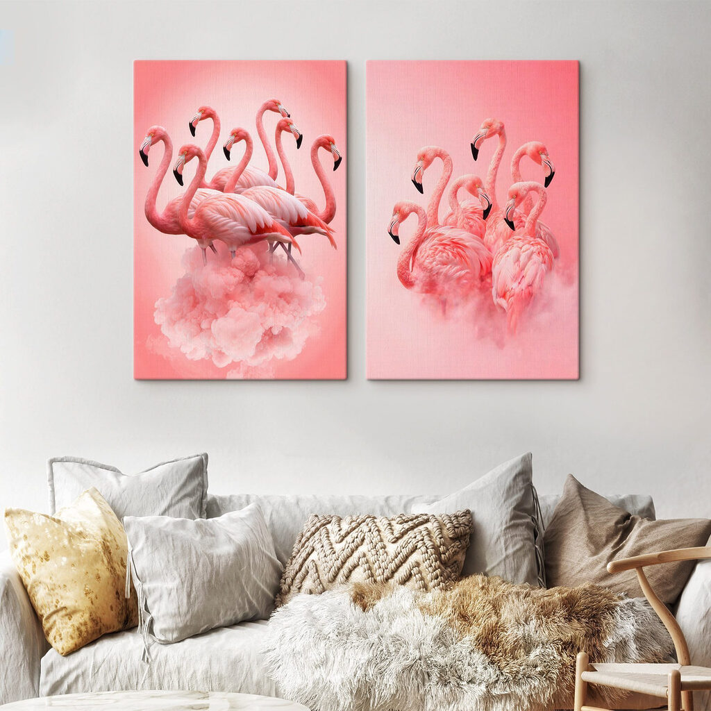 Een groep flamingo's in de wolken — interieur 1