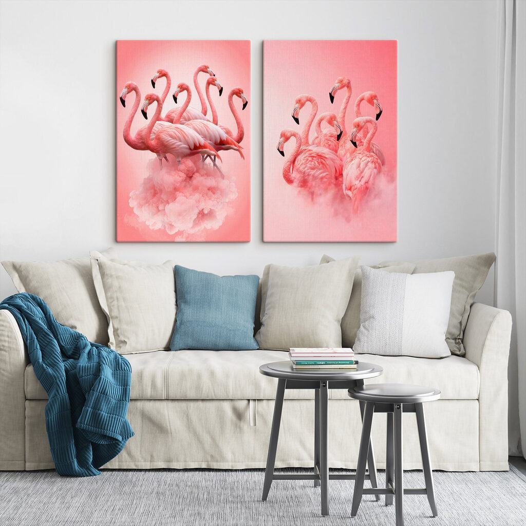 Een groep flamingo's in de wolken — interieur 2