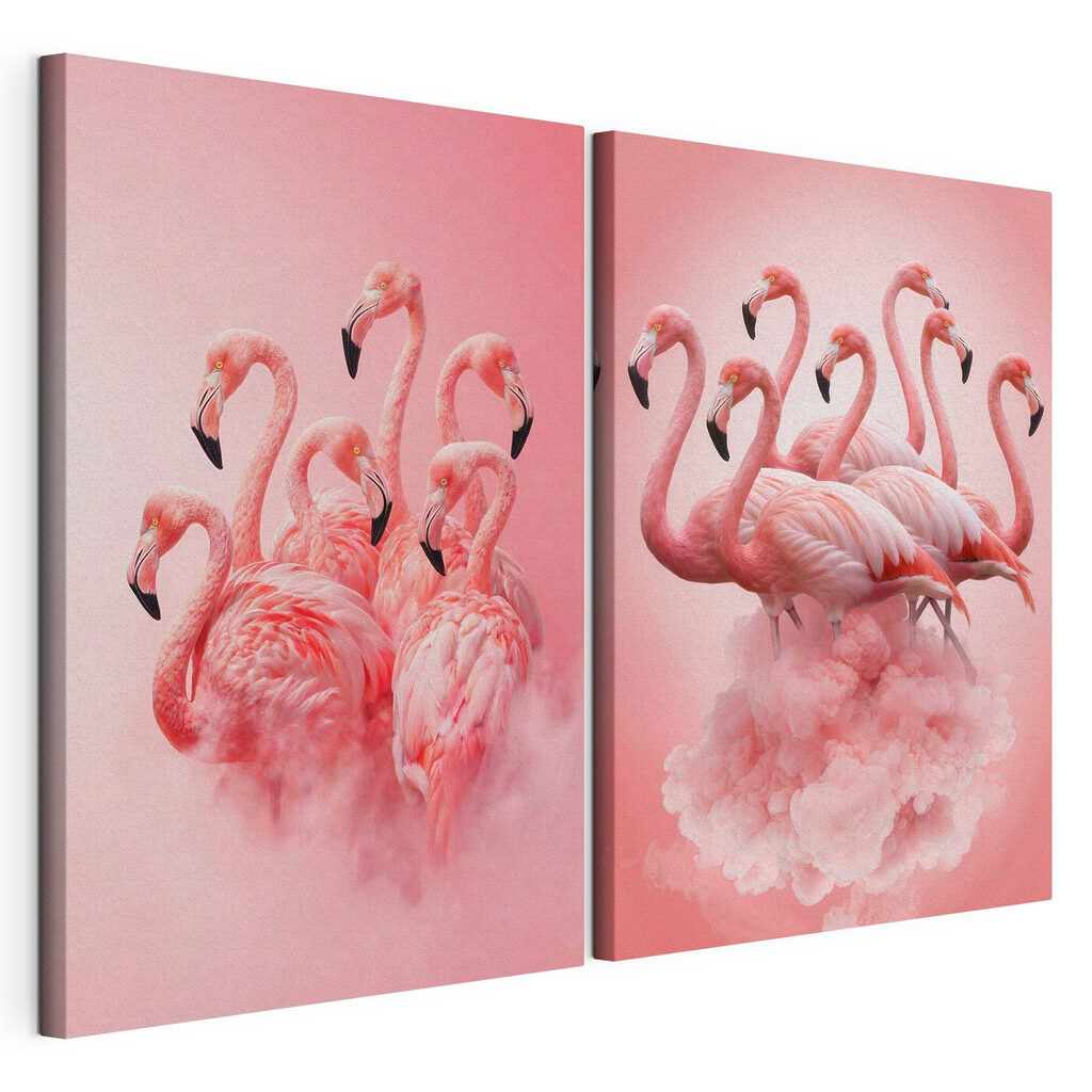 Een groep flamingo's in de wolken — productweergave
