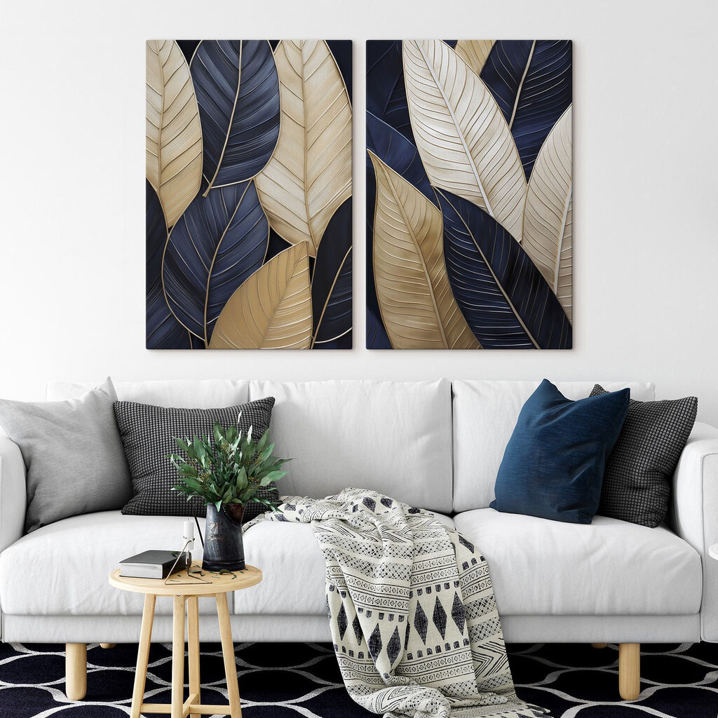 Elegante bladeren in subtiele tinten — interieur 1