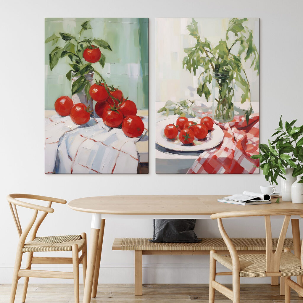Schilderij van tomaten op een tafel — interieur 1