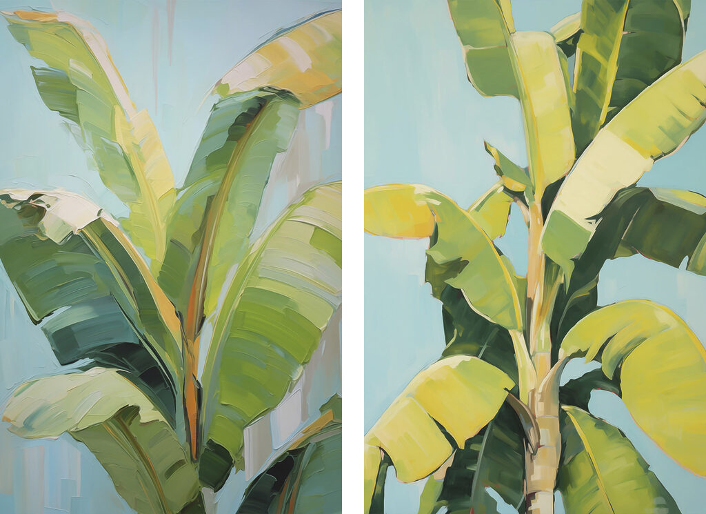 Schilderij van een bananenboom — volledig ontwerp