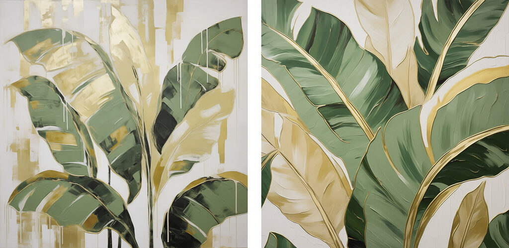 Schilderij van een plant — volledig ontwerp