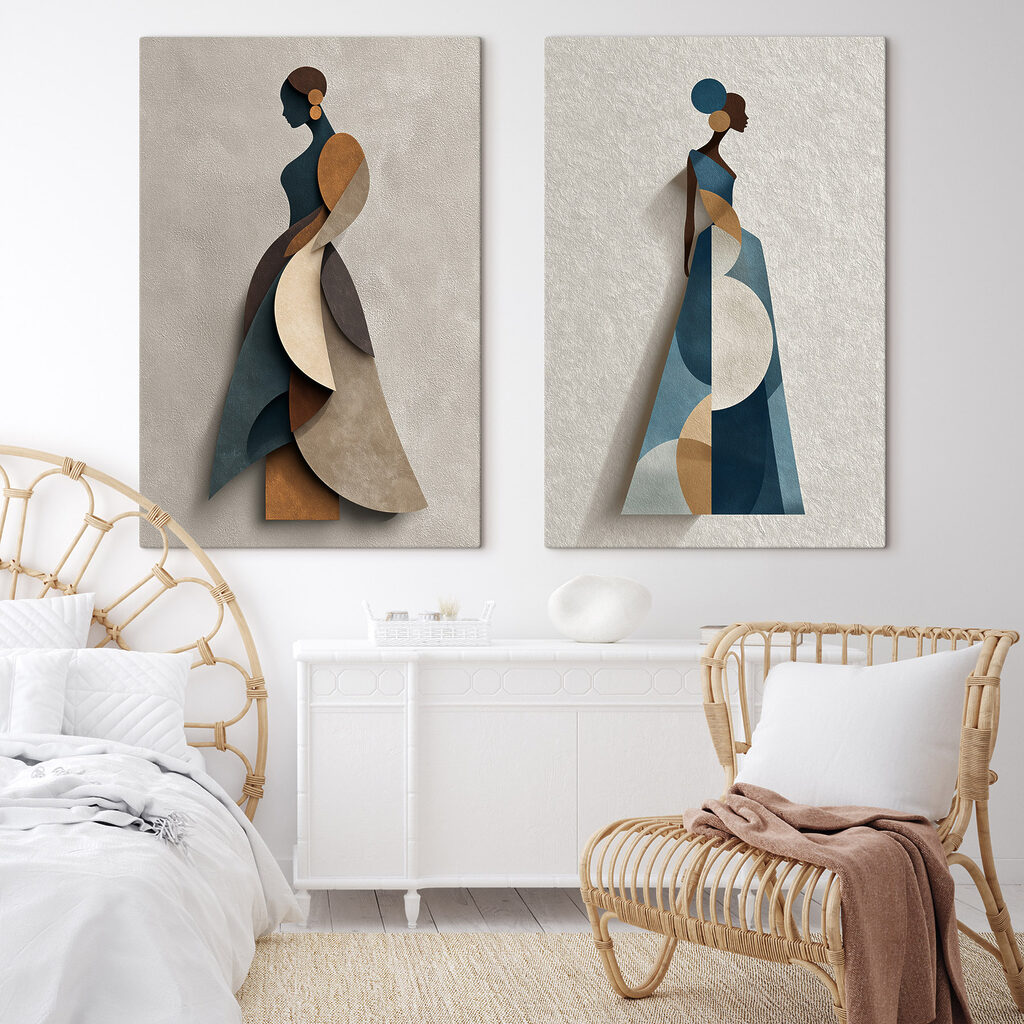 Vrouw in een jurk in een interieur