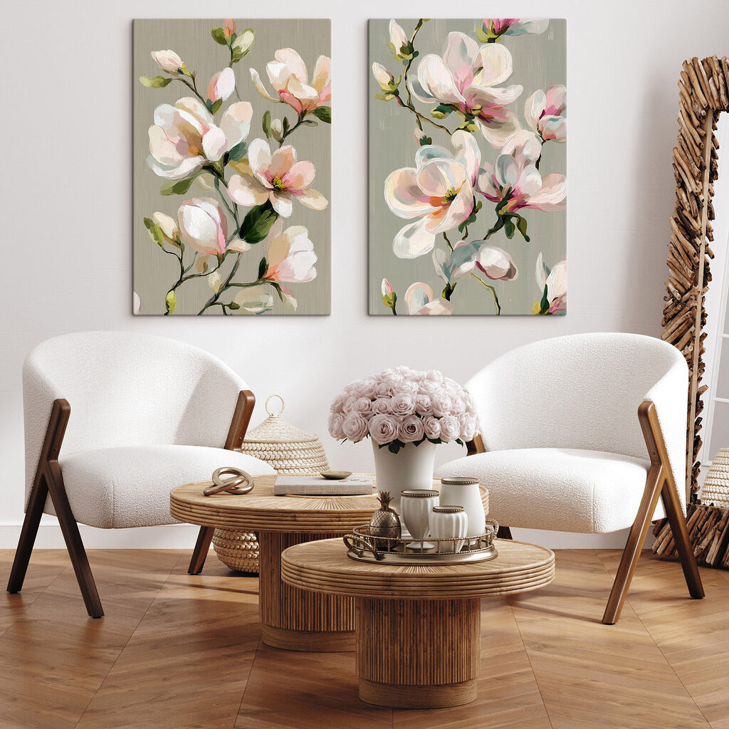 Verfijnde bloemen in zachte tinten — interieur 1