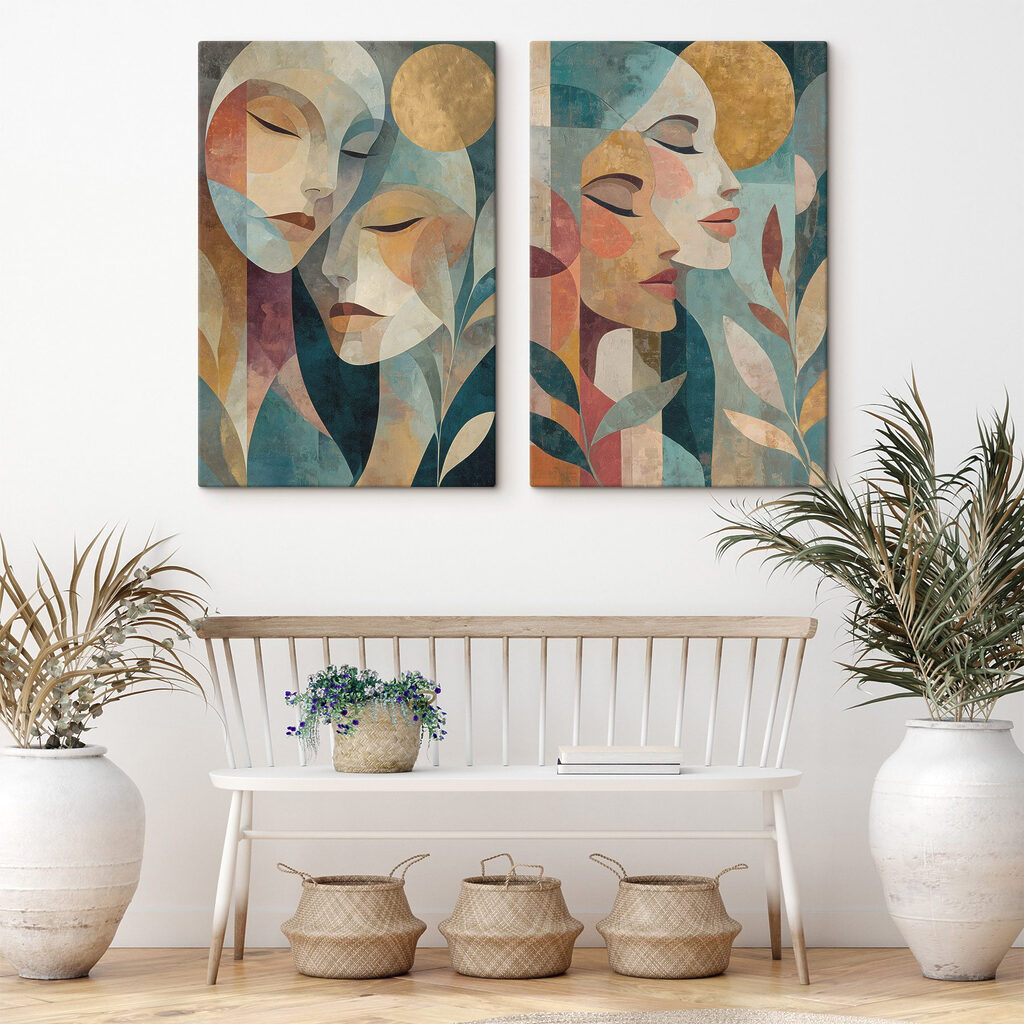Collage van het gezicht van een vrouw — interieur 2