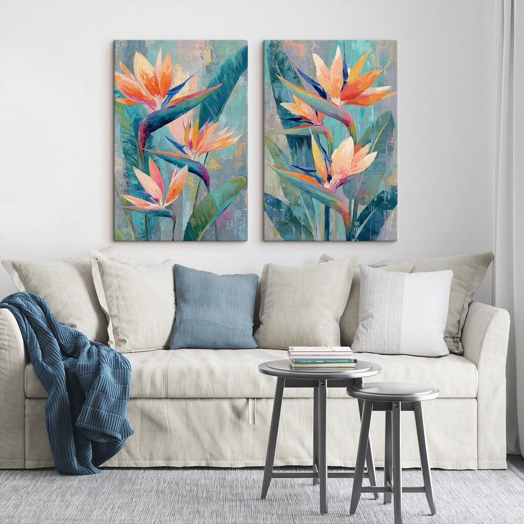 Schilderij van bloemen en bladeren — interieur 2