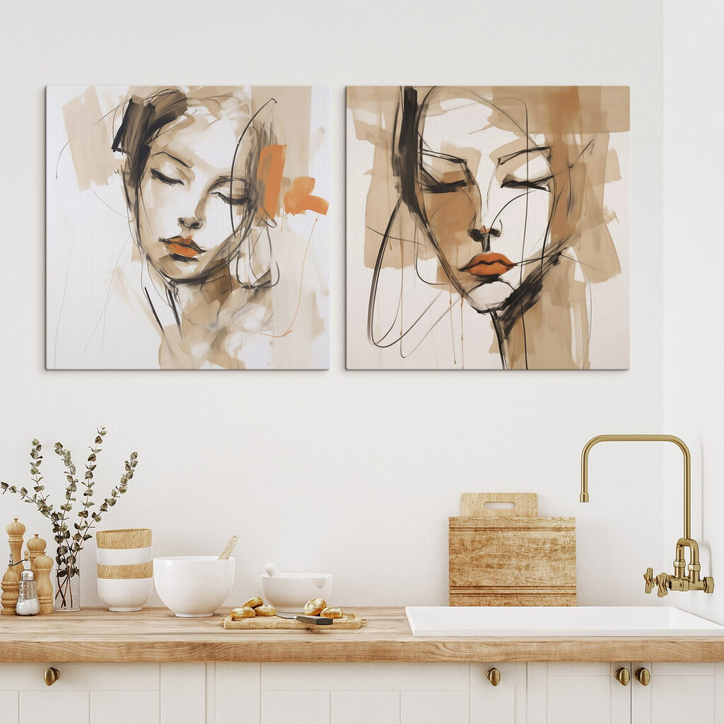 Schilderij van het gezicht van een vrouw — interieur 2
