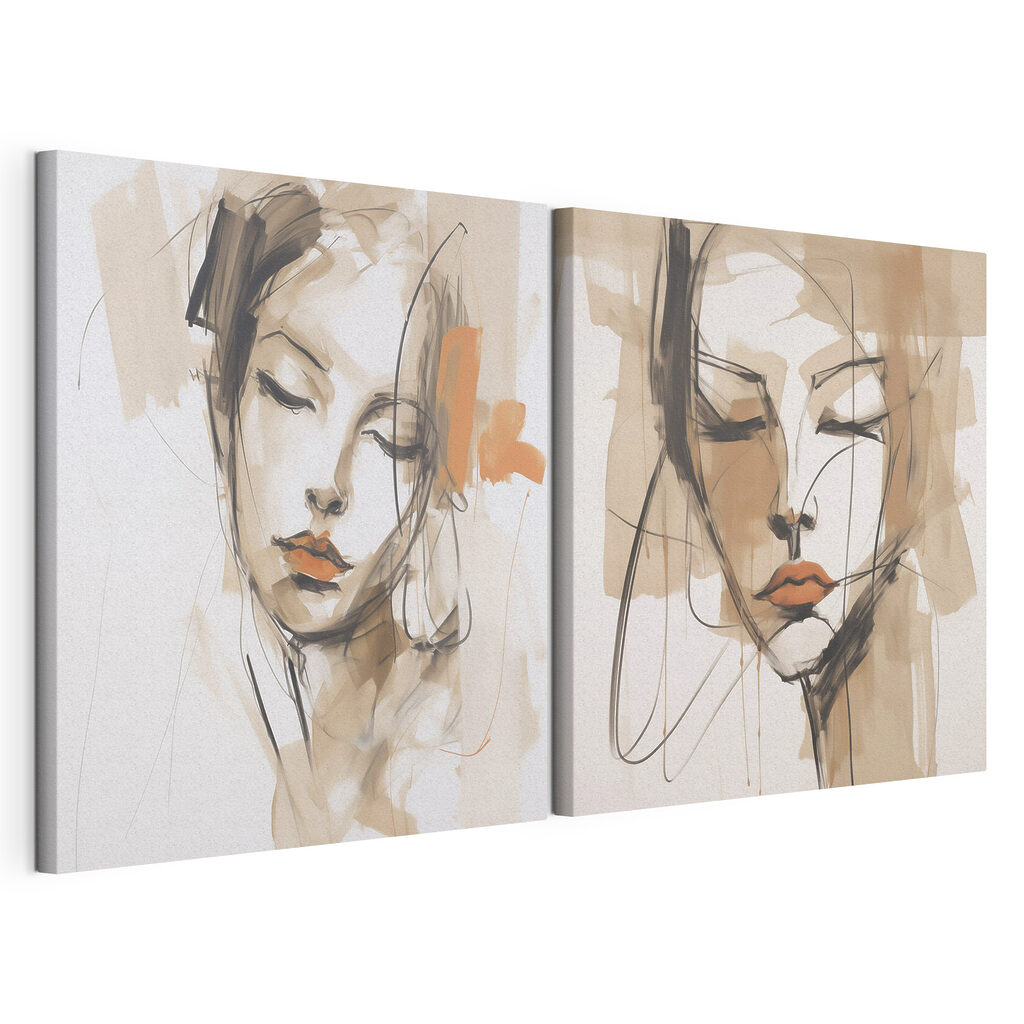 Schilderij van het gezicht van een vrouw — productweergave