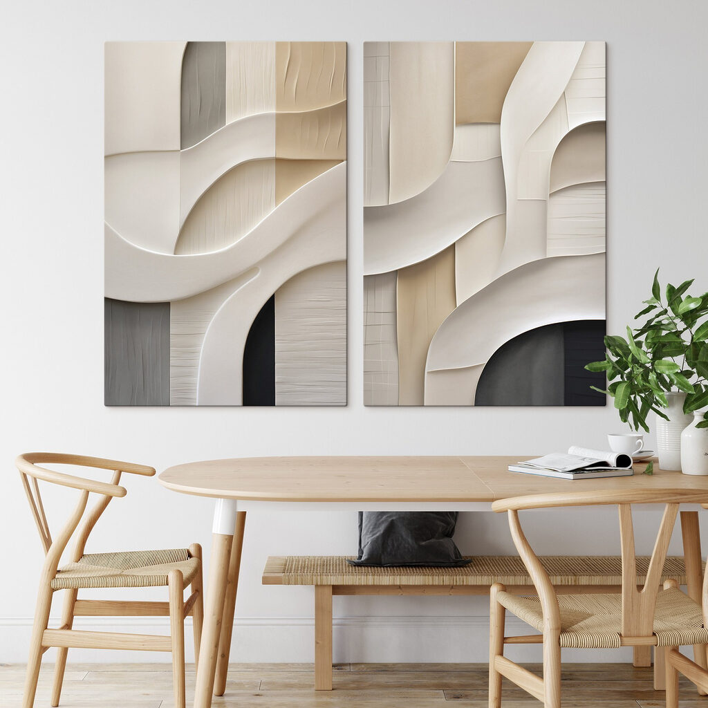Zachte rondingen in aardetinten in een interieur