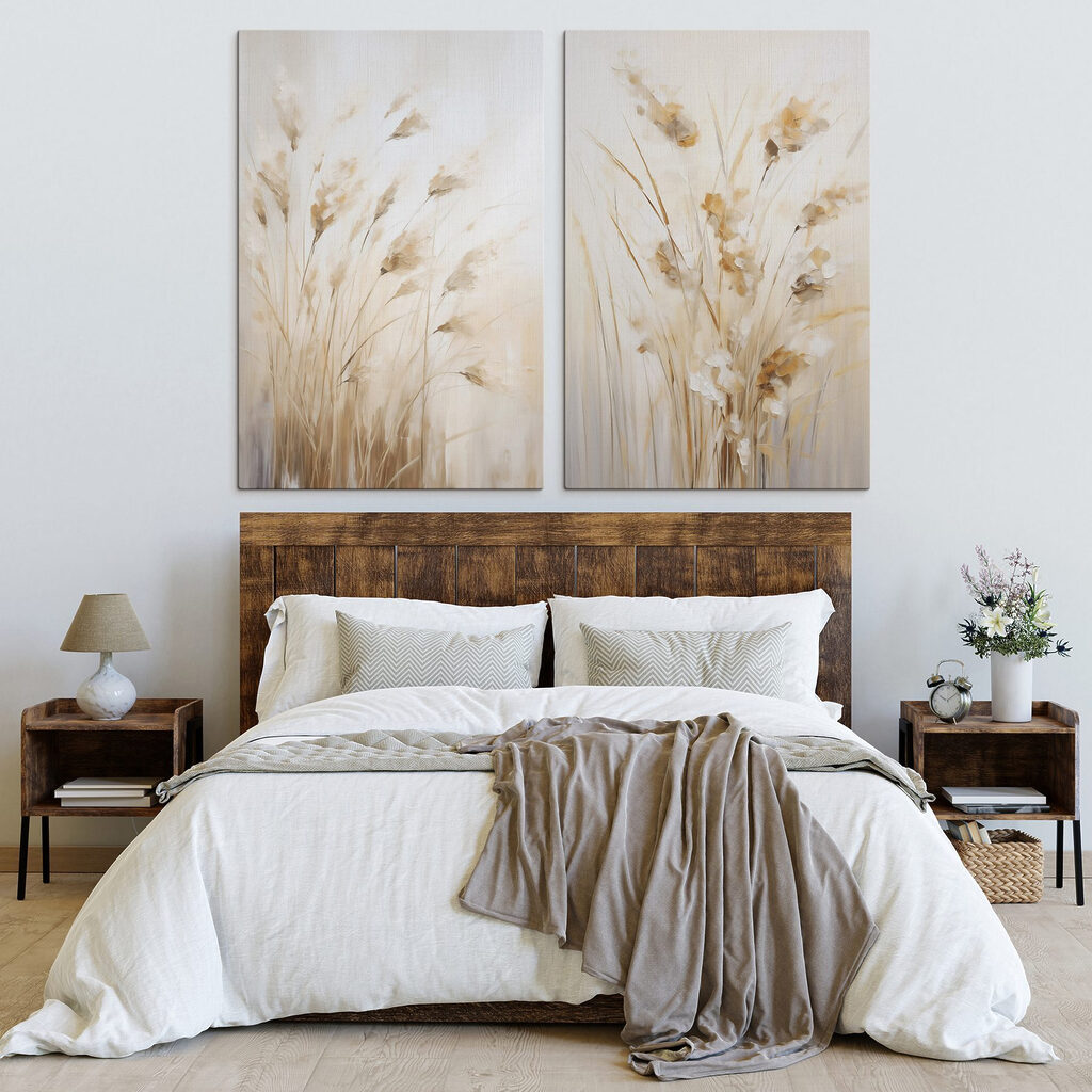Schilderij van een plant in een interieur