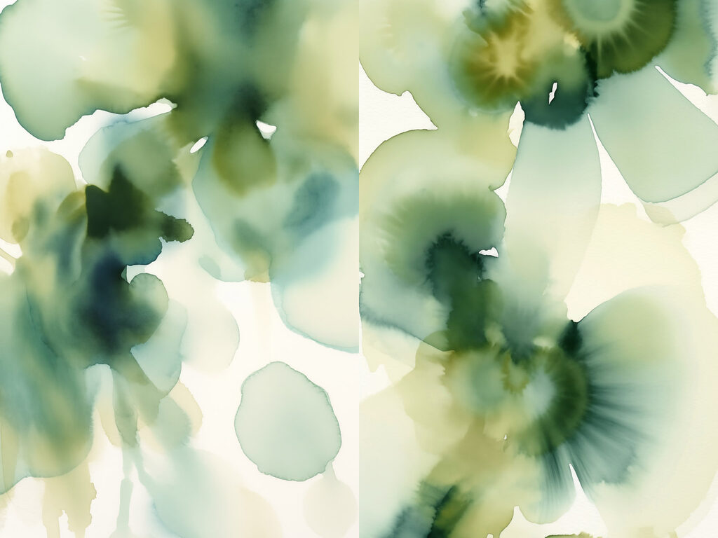 Vloeiende groene en blauwe tinten in harmonie — volledig ontwerp