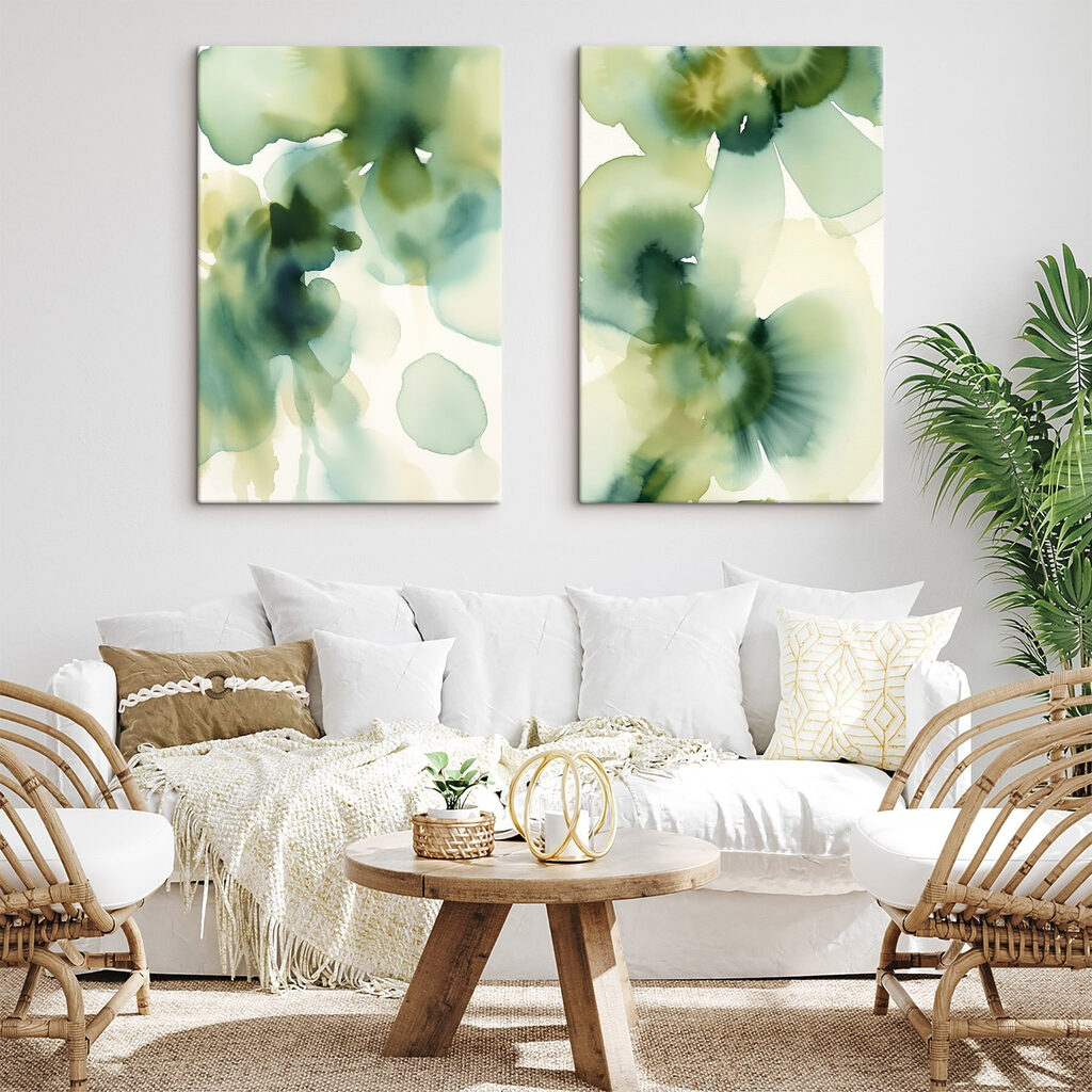 Vloeiende groene en blauwe tinten in harmonie — interieur 1