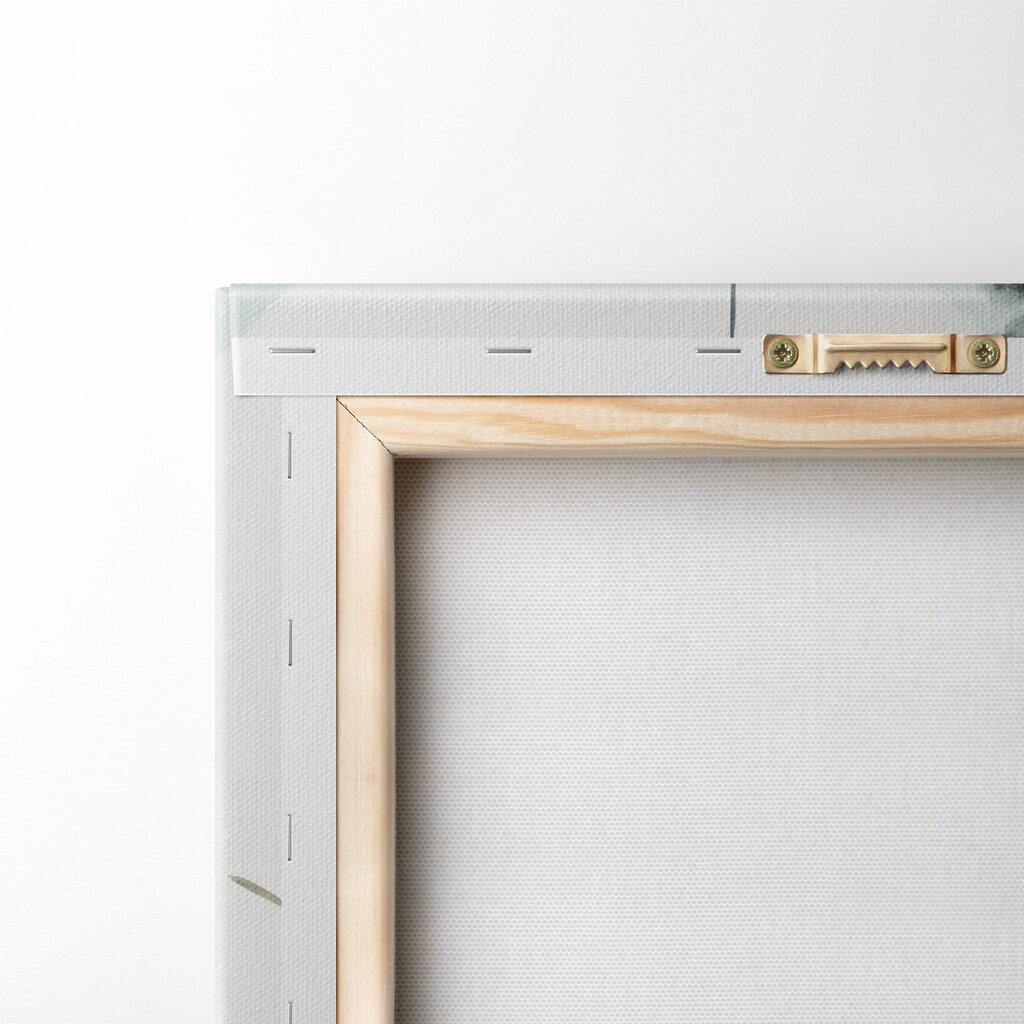 Schilderij van gras en de zon — achterkant