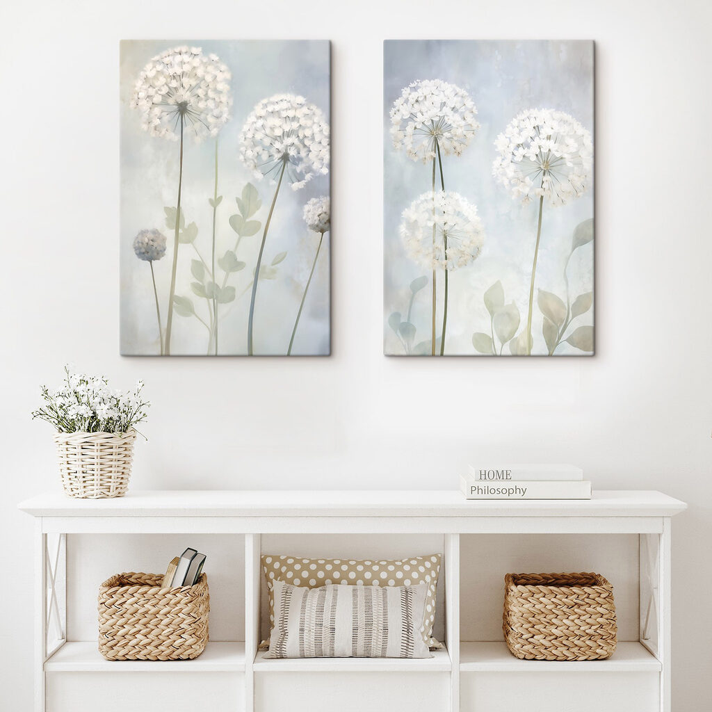 Collage van witte bloemen — interieur 2