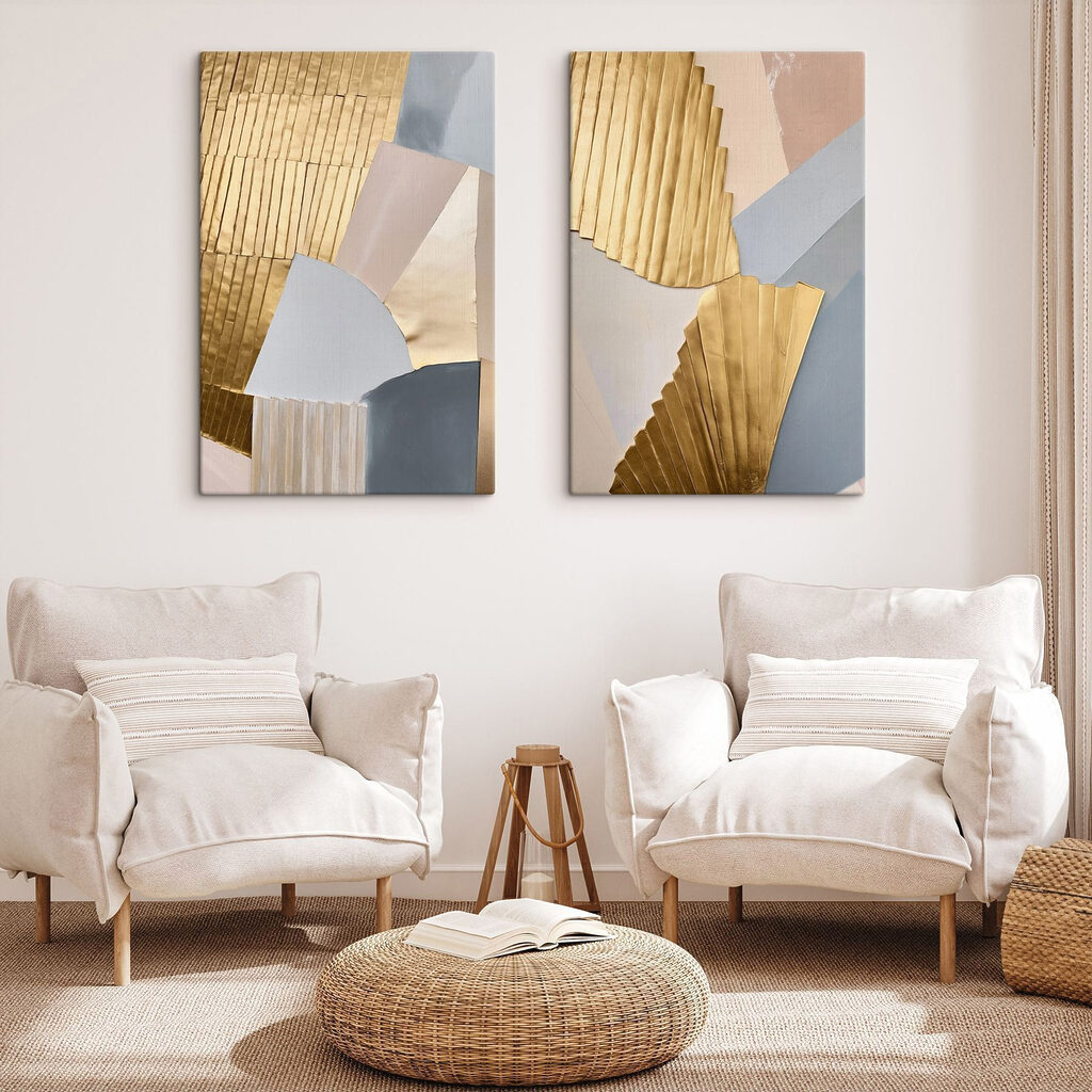 Collage van papier in verschillende kleuren — interieur 1