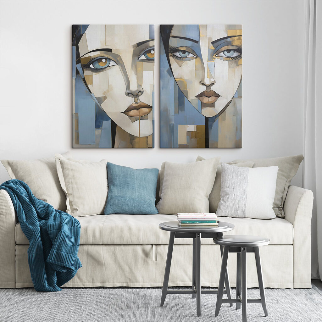 Schilderij van het gezicht van een vrouw — interieur 1