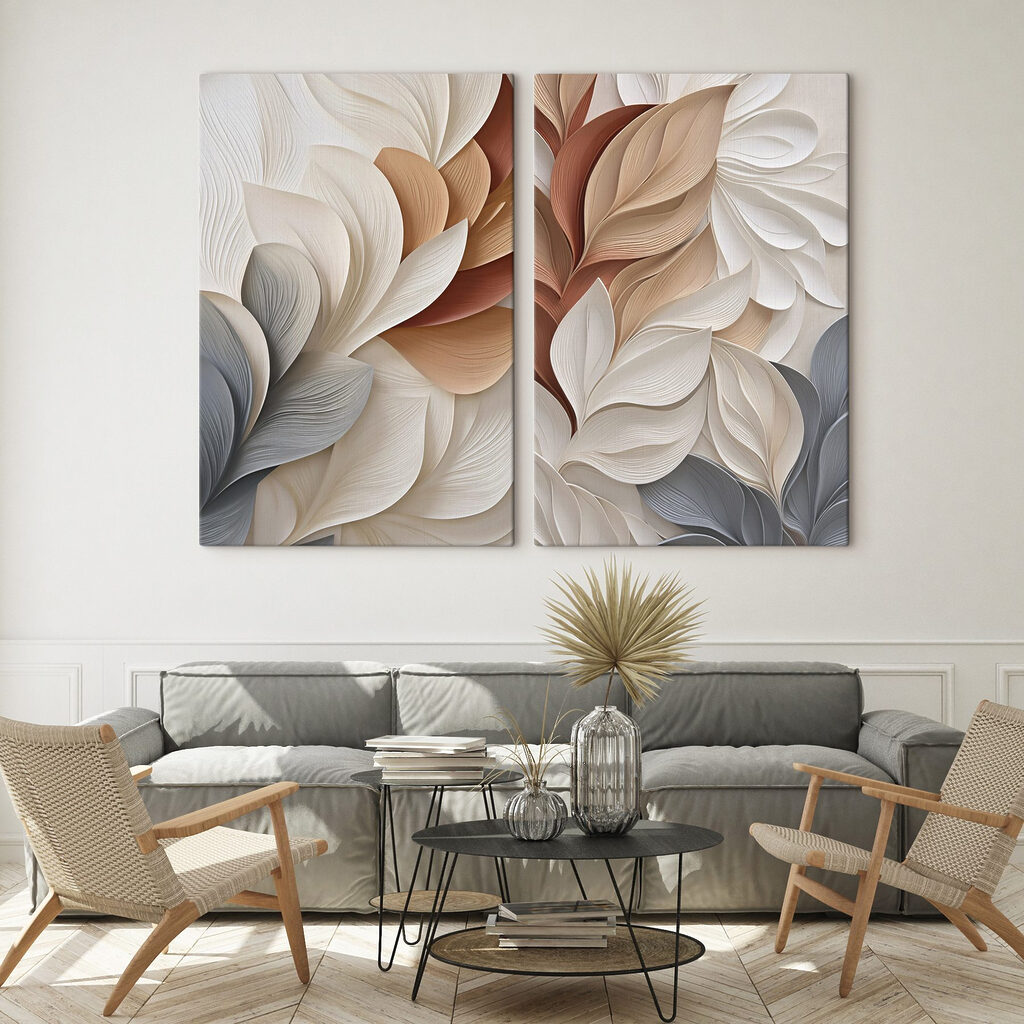 - Een elegante overgang van zachte kleuren in een interieur