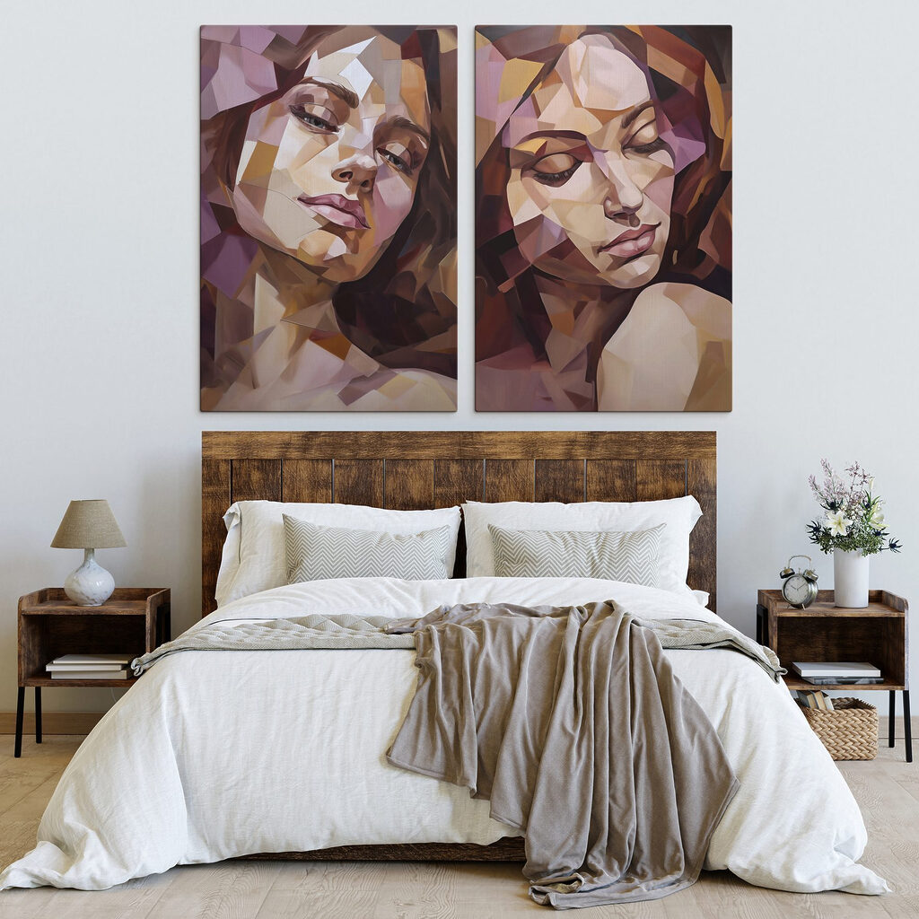 Collage van het gezicht van een vrouw — interieur 2