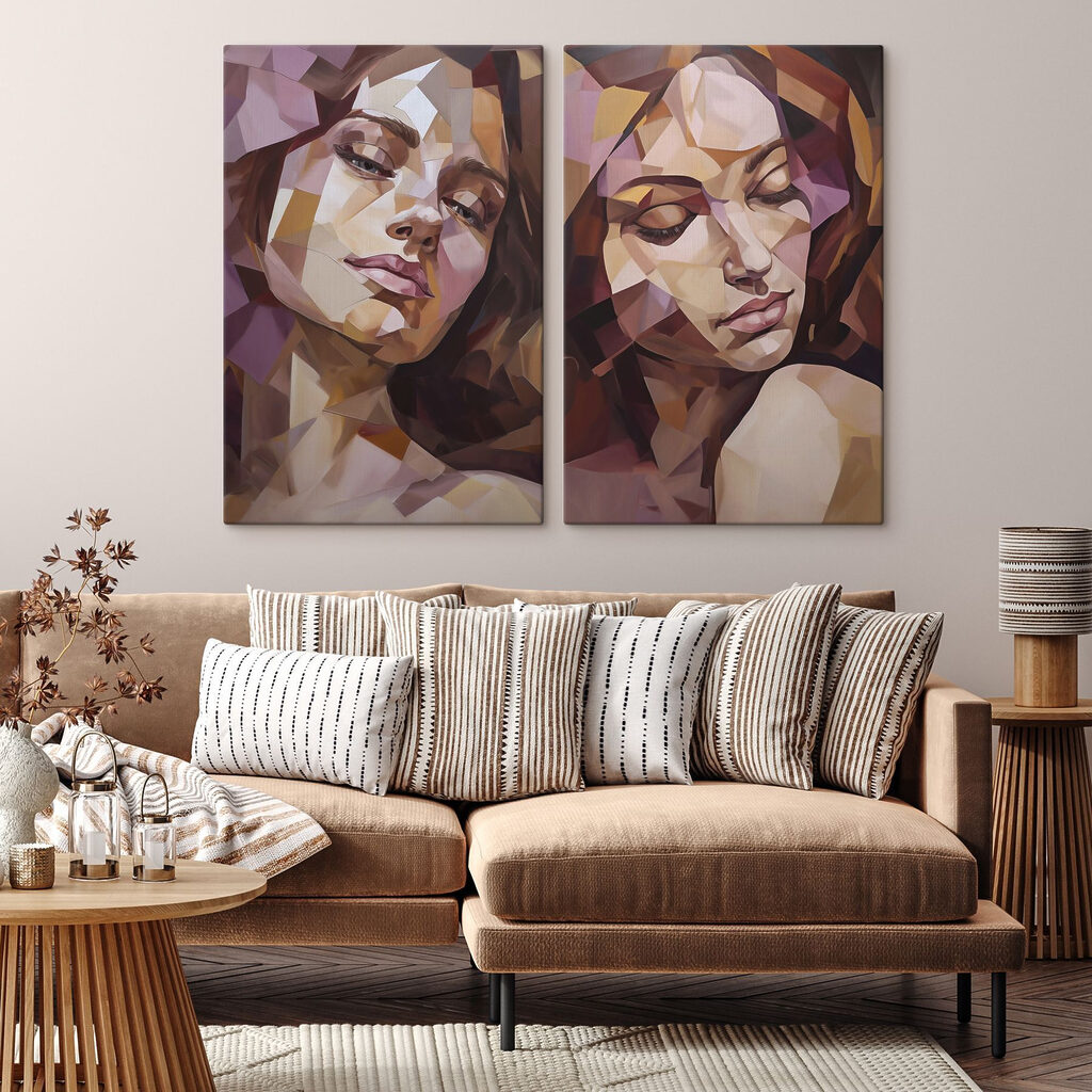 Collage van het gezicht van een vrouw — interieur 1