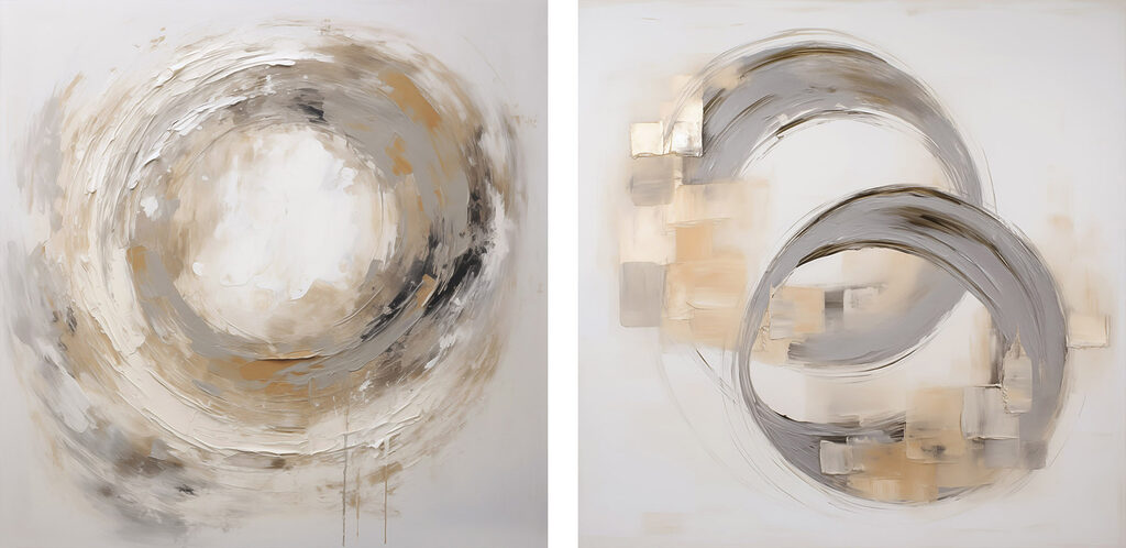 Schilderij van een cirkel en een cirkel — volledig ontwerp