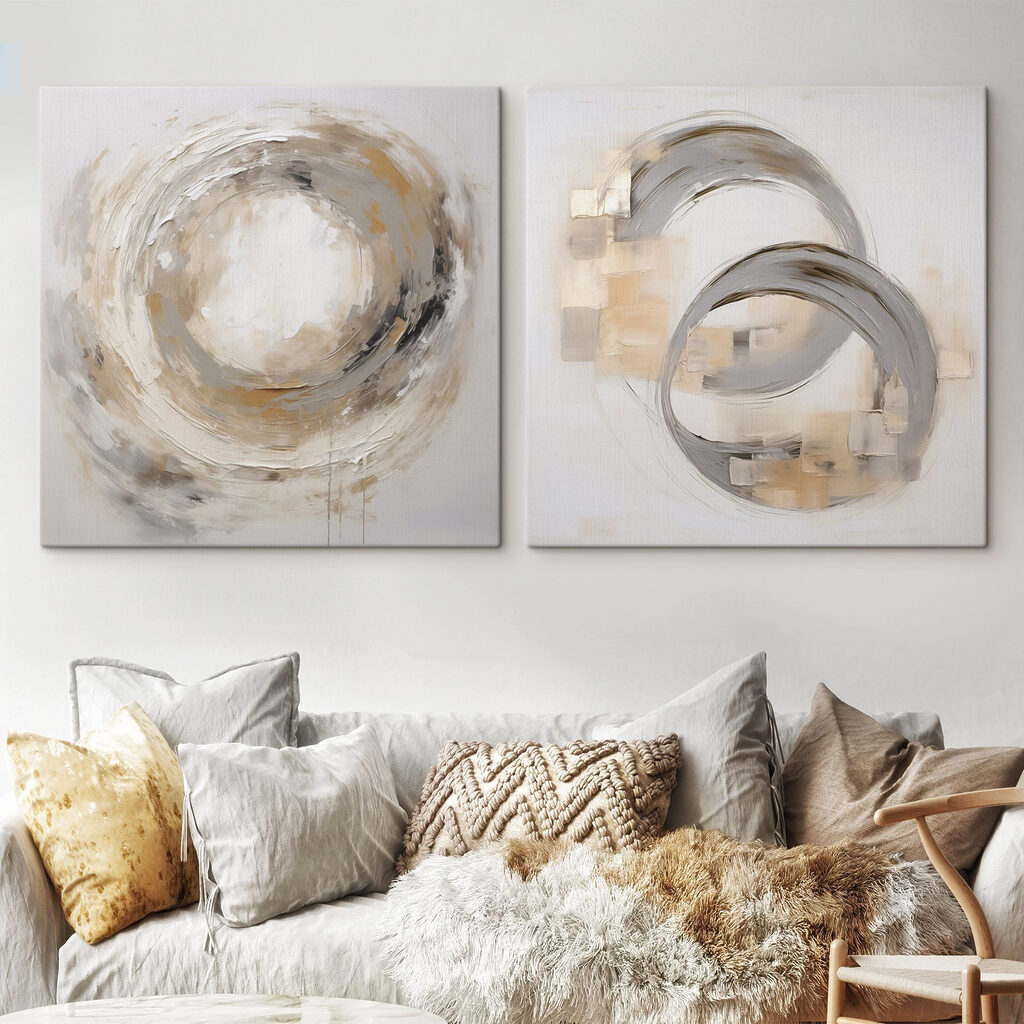Schilderij van een cirkel en een cirkel — interieur 1