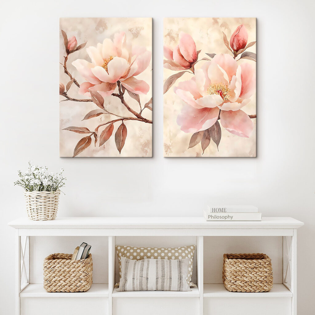 Verfijnde bloemen in zachte tinten — interieur 1