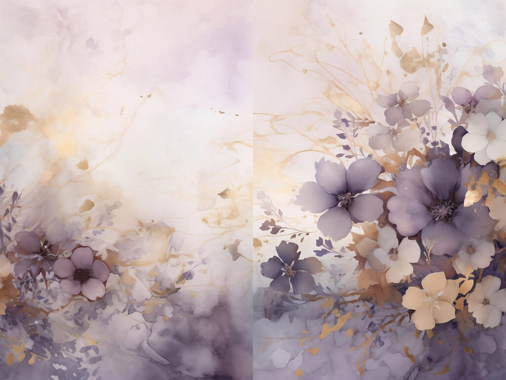 Schilderij van bloemen op een witte achtergrond — volledig ontwerp