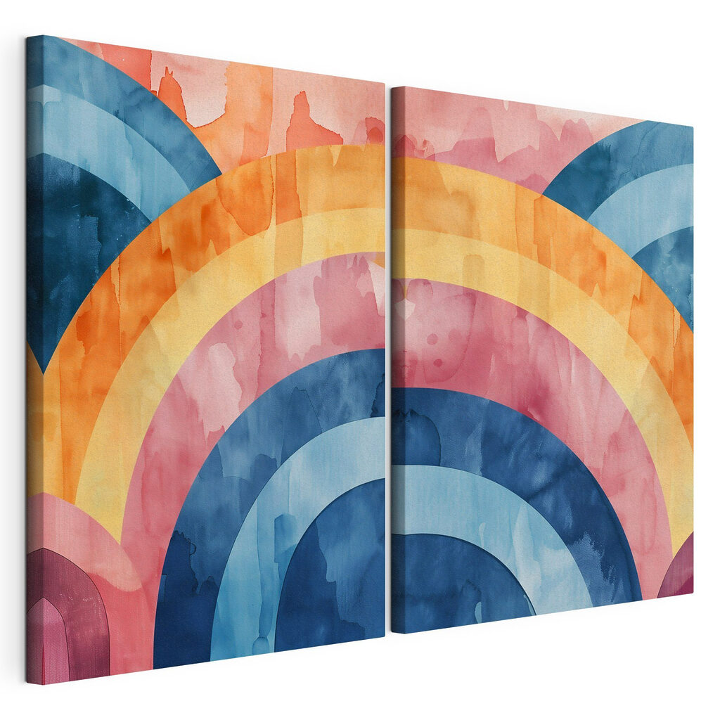 Kleurrijke aquarelschilderij met cirkels — productweergave