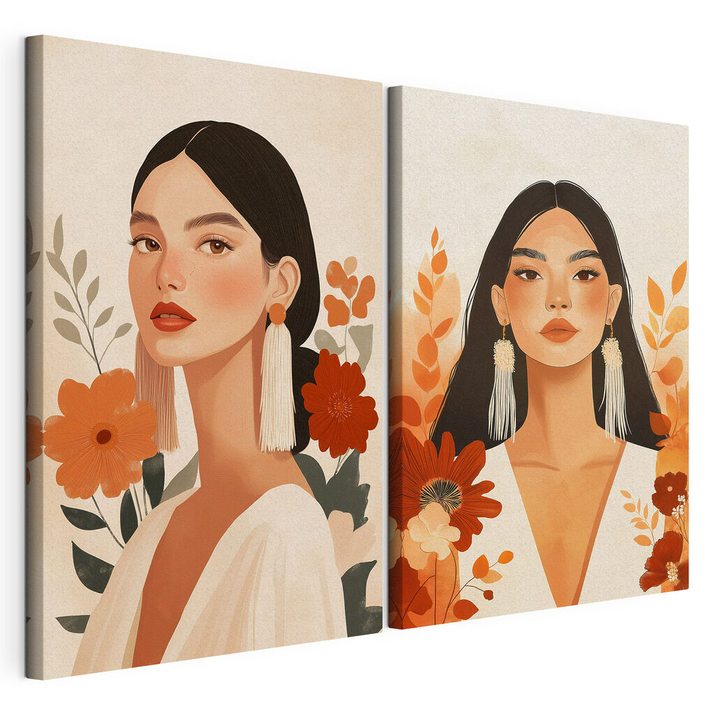 Collage van een vrouw met bloemen — productweergave
