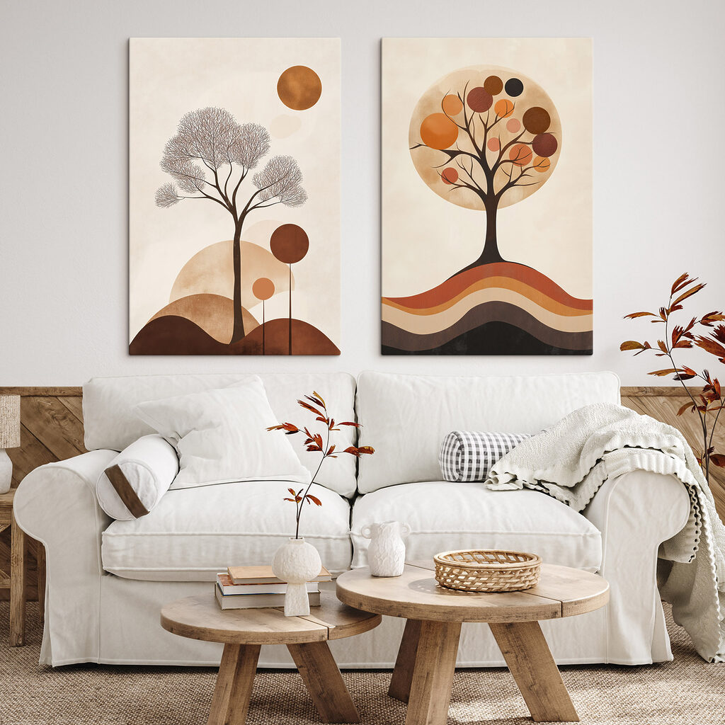Twee afbeeldingen van bomen — interieur 1