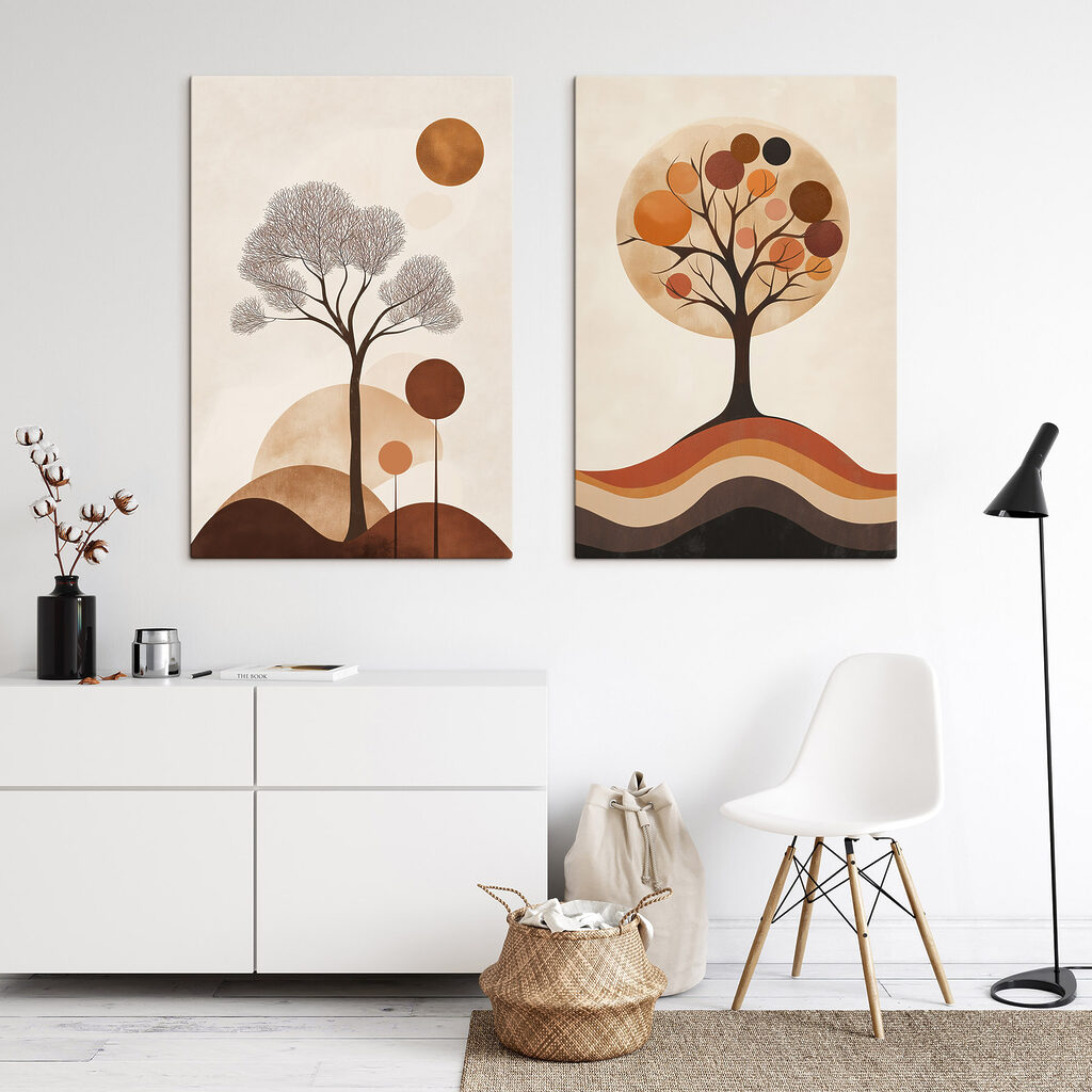 Twee afbeeldingen van bomen — interieur 2