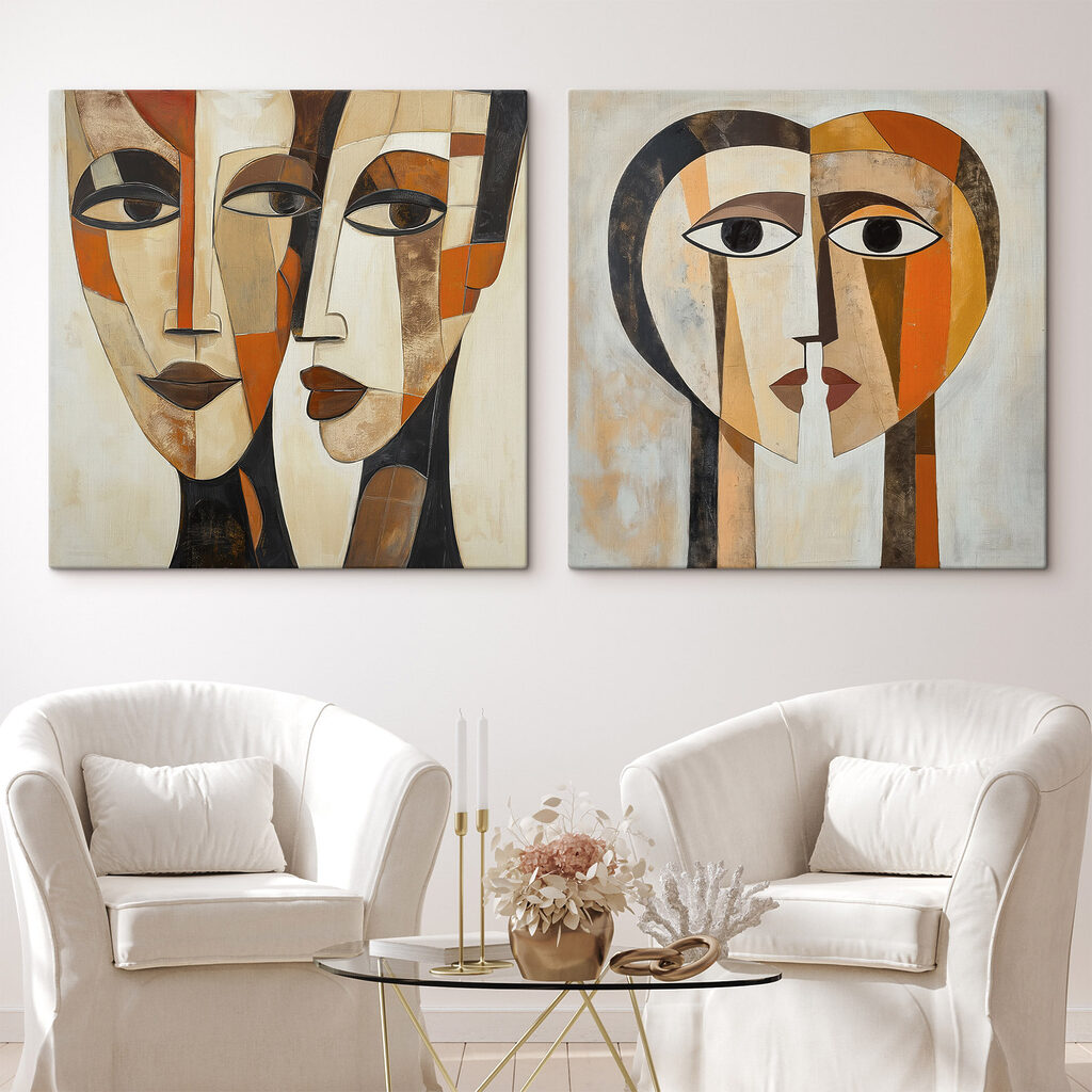 Schilderij van het gezicht van een vrouw — interieur 1