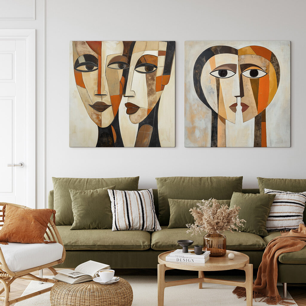 Schilderij van het gezicht van een vrouw — interieur 2